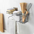 Wall-Mounted Sink Shelf Organizer with Hooks