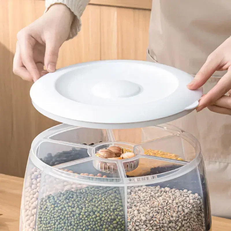 10KG Kitchen Storage Container with Three Compartments