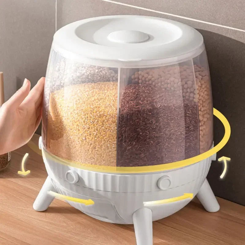 10KG Kitchen Storage Container with Three Compartments