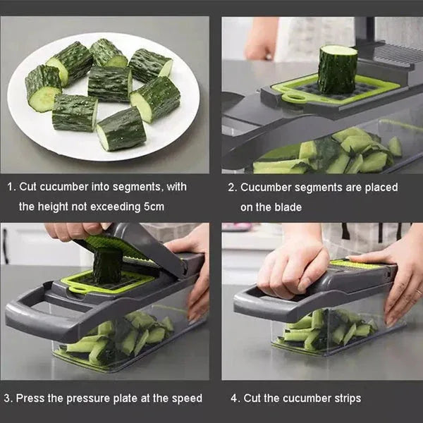 12 in 1 Multifunctional Vegetable Cutter with Storage Box