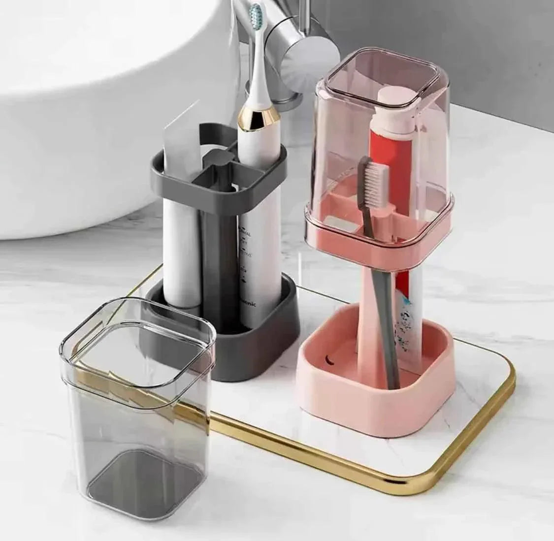 Lamp Shaped Toothbrush Holder Storage Case for Bathroom Organization