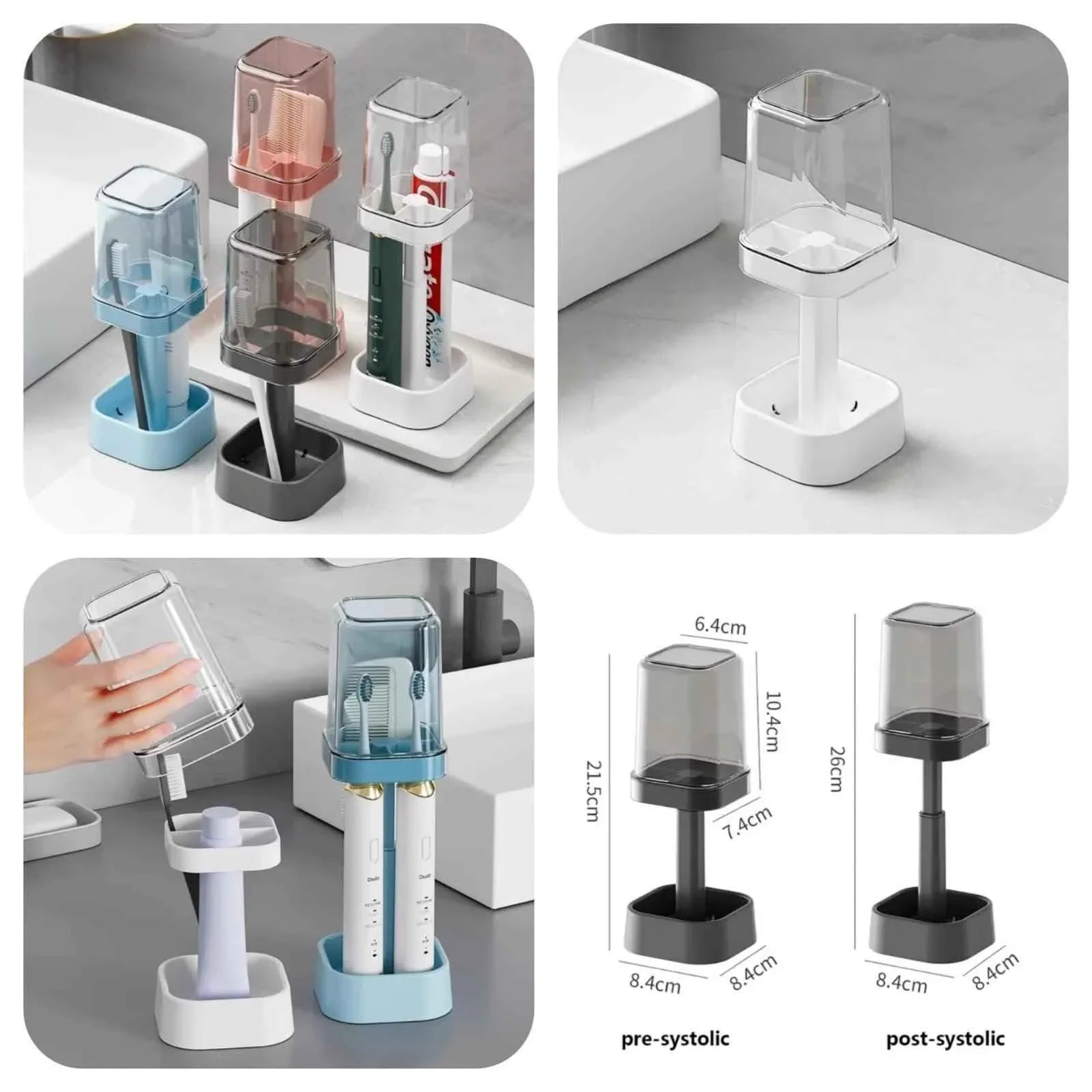 Lamp Shaped Toothbrush Holder Storage Case for Bathroom Organization
