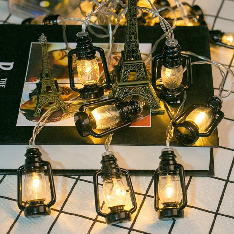 Set Of 10 Lantern String Lights Set with Vintage Charm