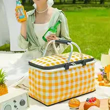 Large Foldable Picnic Basket with Handle
