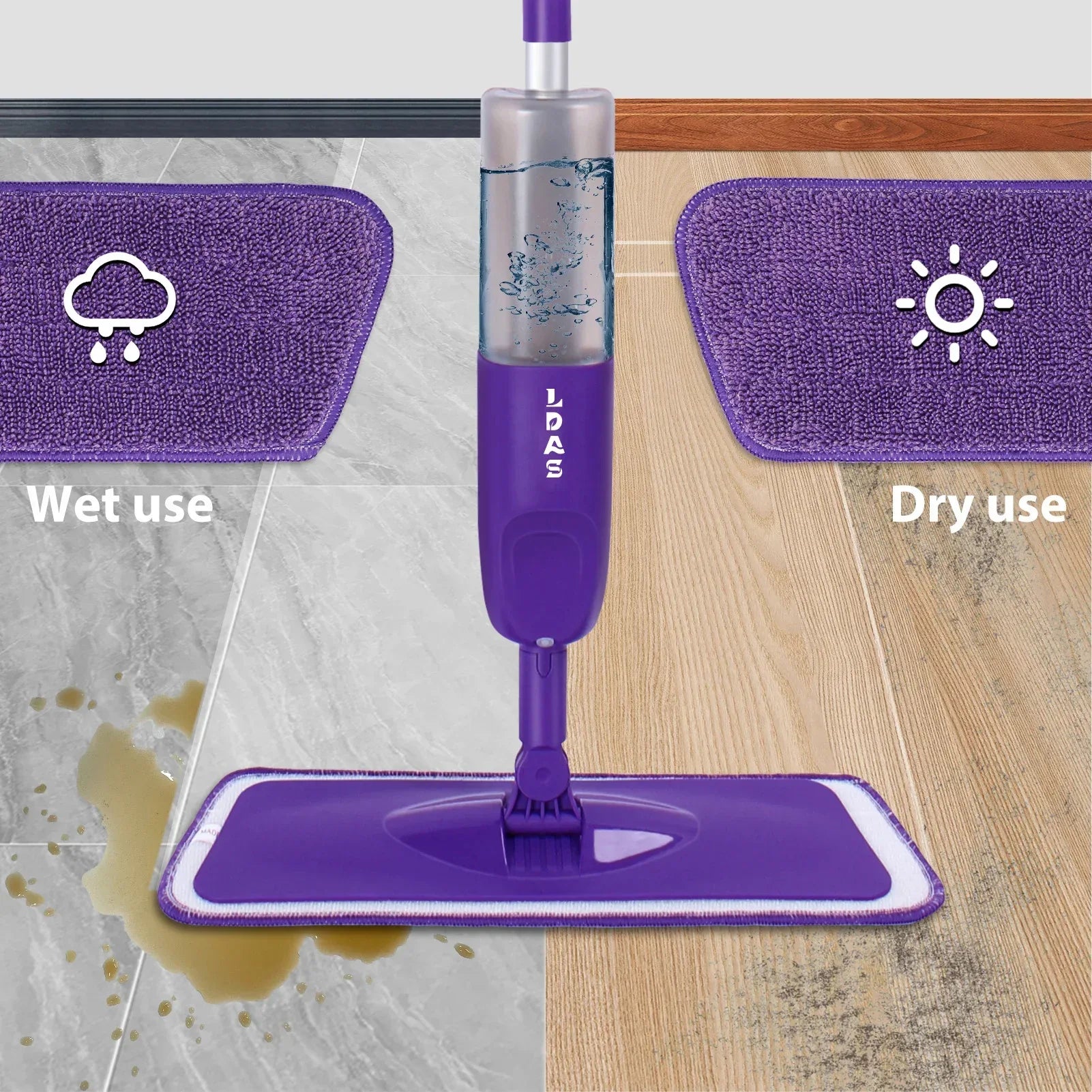 Spray Mop for Tiles and Wood Floors - Dual Use