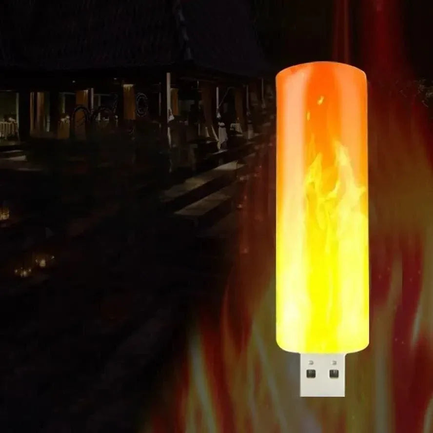 USB LED Flame Effect Night Light