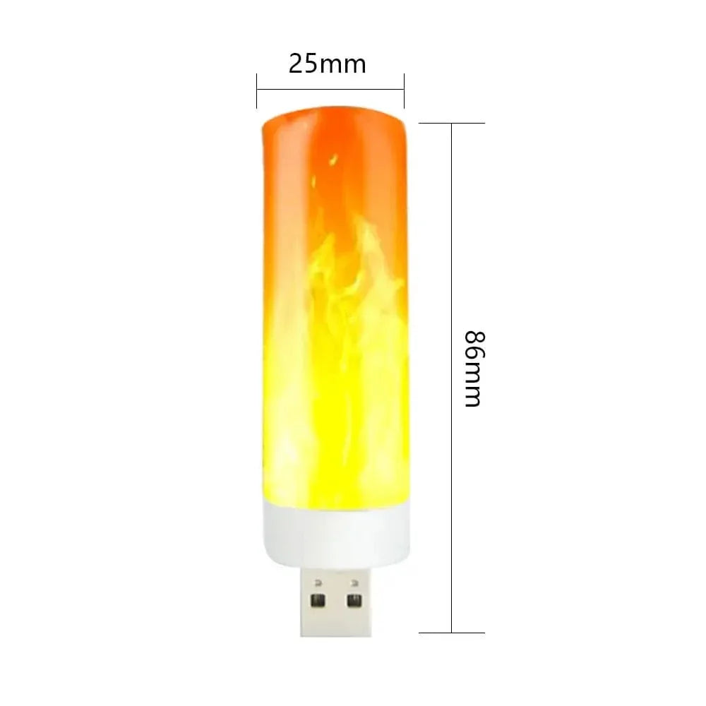 USB LED Flame Effect Night Light