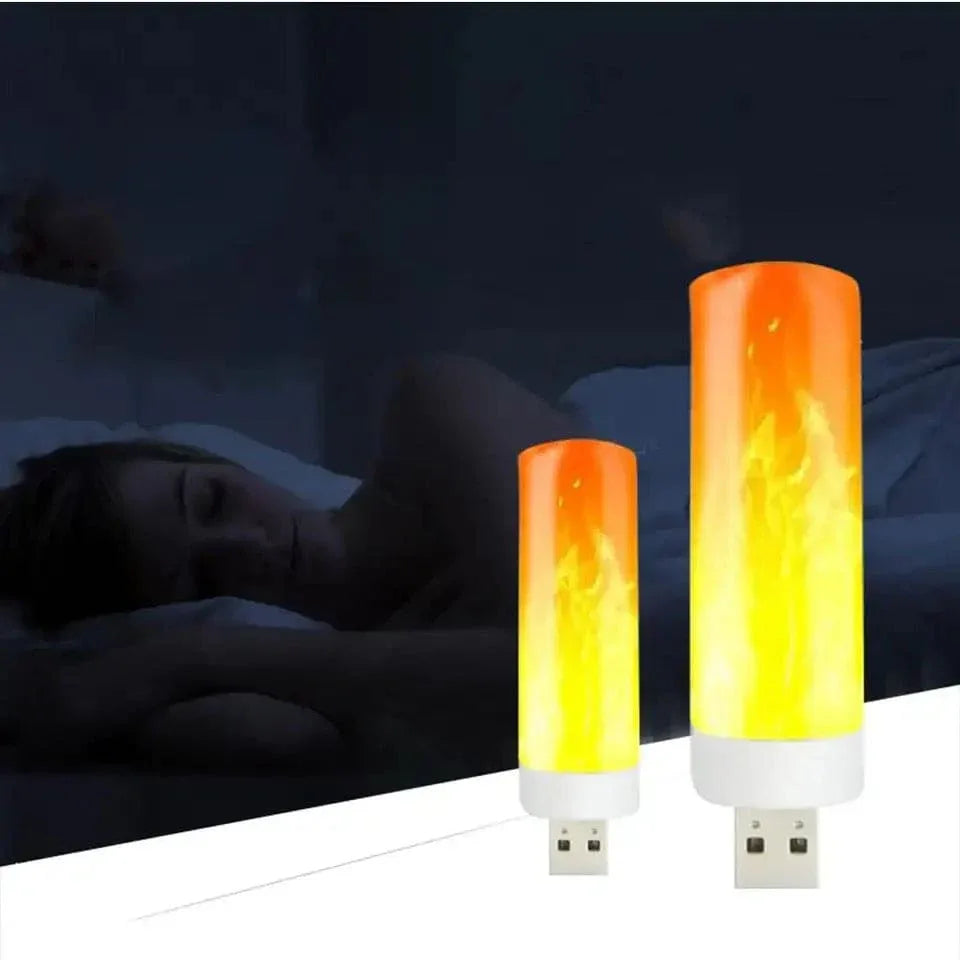 USB LED Flame Effect Night Light