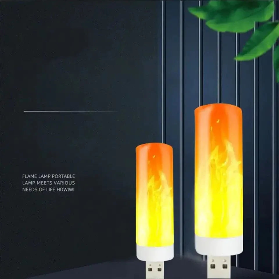 USB LED Flame Effect Night Light