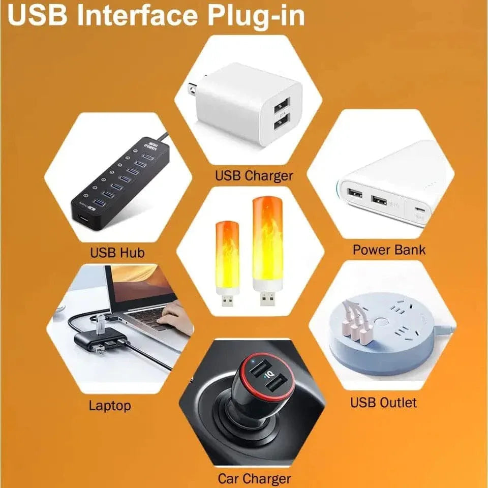 USB LED Flame Effect Night Light