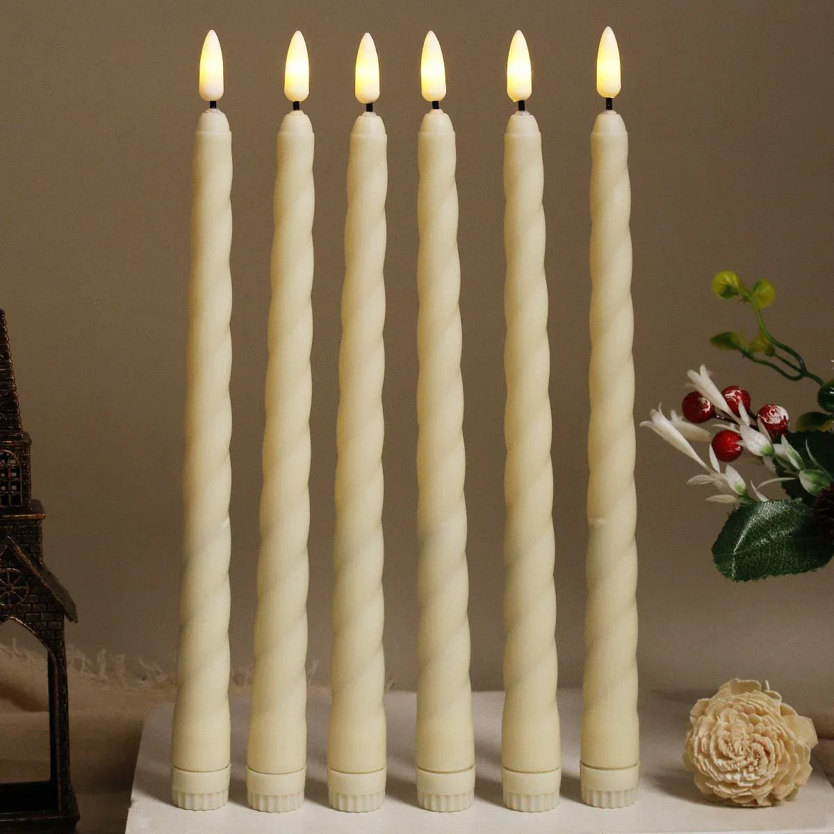 LED Long Candle – Realistic Flickering Light (each)