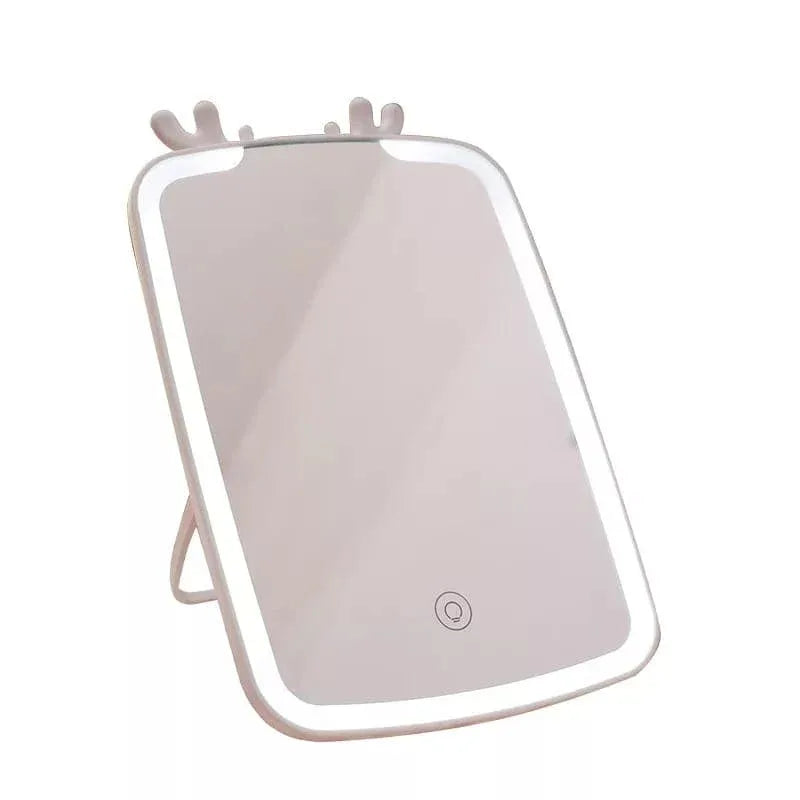 LED Makeup Mirror with Lights - Cute Reindeer Design
