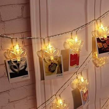10 Pieces LED Photo Clip String Lights Star Design