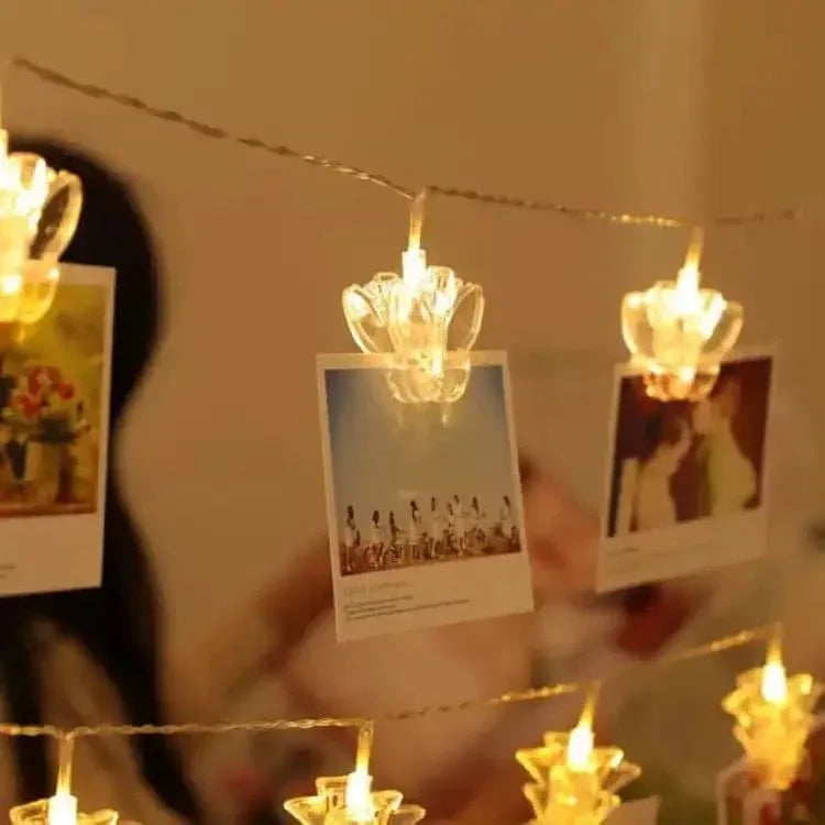 10 Pieces LED Photo Clip String Lights Star Design