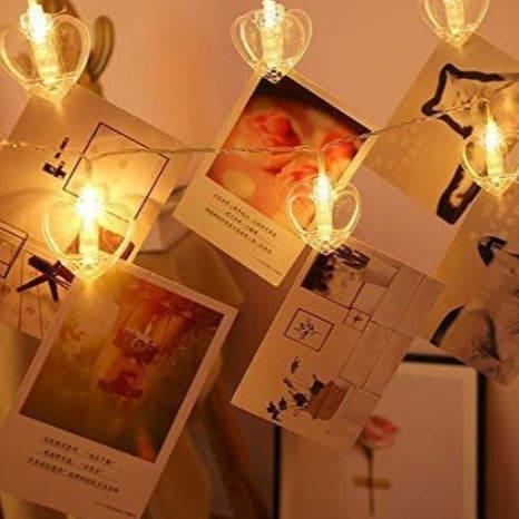 10 Pieces LED Photo Clip String Lights Star Design
