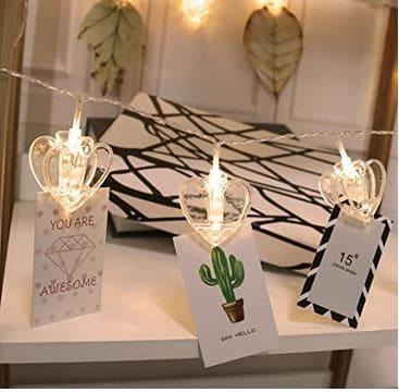 10 Pieces LED Photo Clip String Lights Star Design