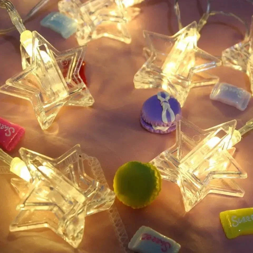 10 Pieces LED Photo Clip String Lights Star Design