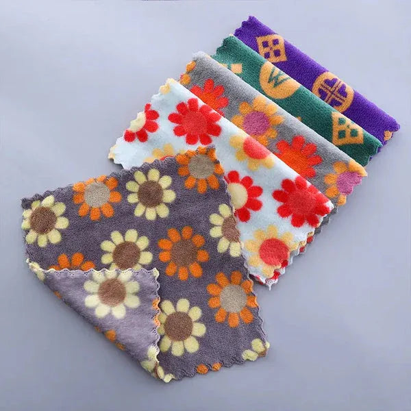 Floral cotton Face Towels - Soft 5pc Set