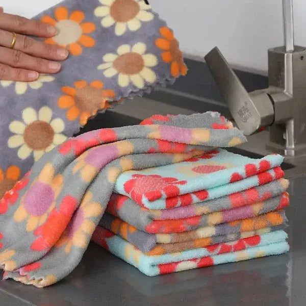 Floral cotton Face Towels - Soft 5pc Set