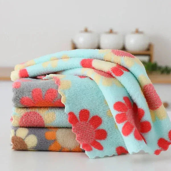 Floral cotton Face Towels - Soft 5pc Set