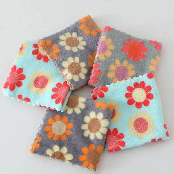 Floral cotton Face Towels - Soft 5pc Set