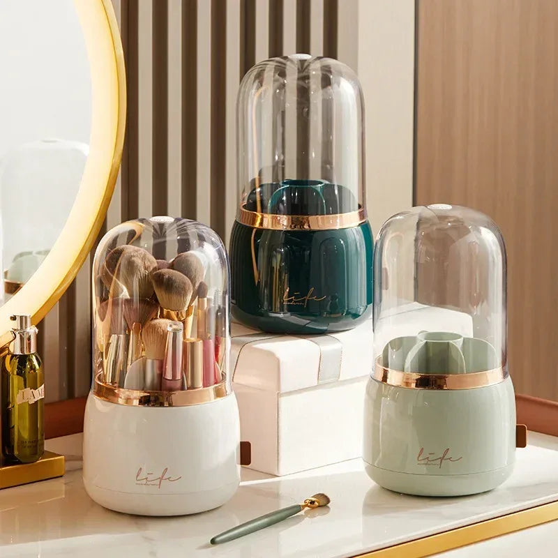360° Rotating Makeup Organizer with Clear Cover