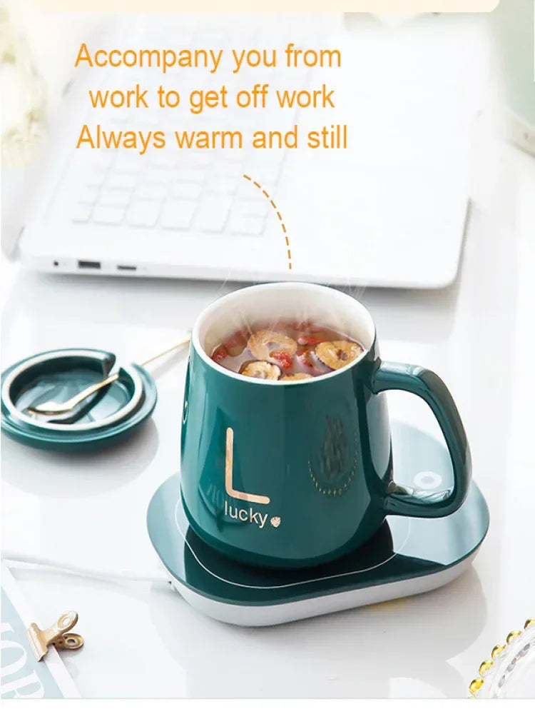 Ceramic Mug with Warmer - Stylish Coffee Set