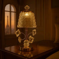 Luxury Bedside Lamp Golden with Crystal Accents