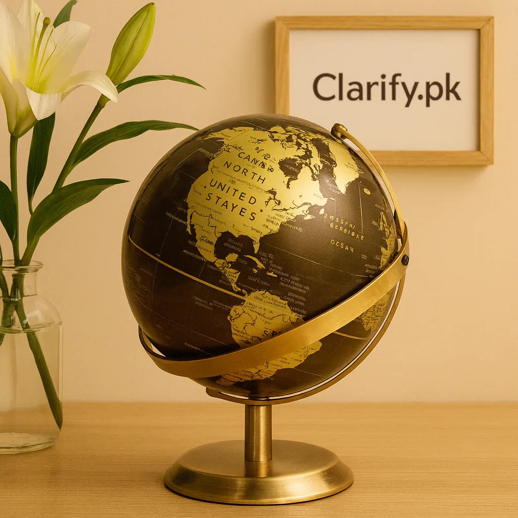 Luxury Decorative World Globe – Golden & Brown Edition