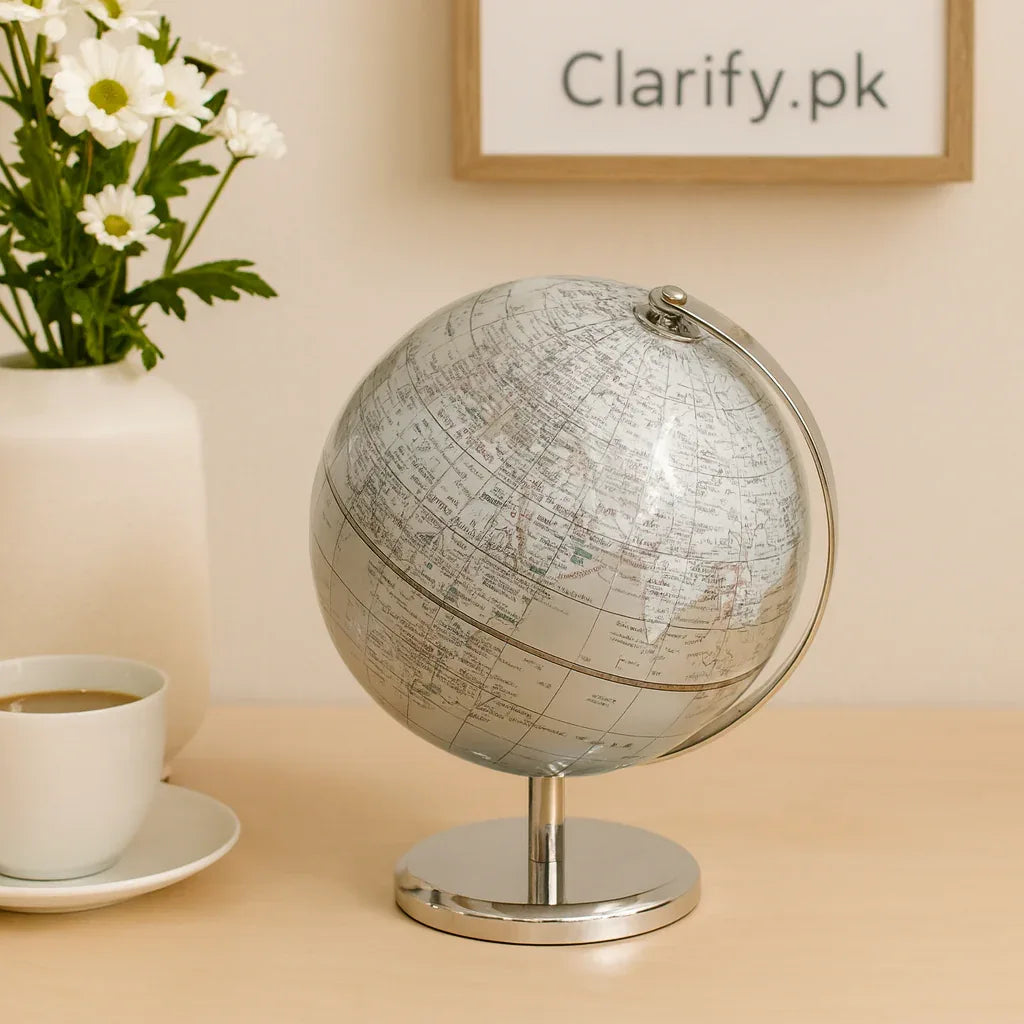 Luxury Decorative World Globe – Silver Edition