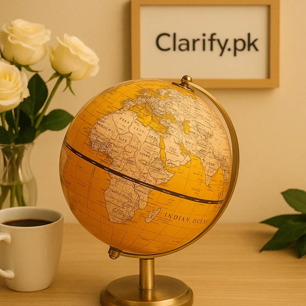 Luxury Decorative World Globe – Golden Yellow Edition