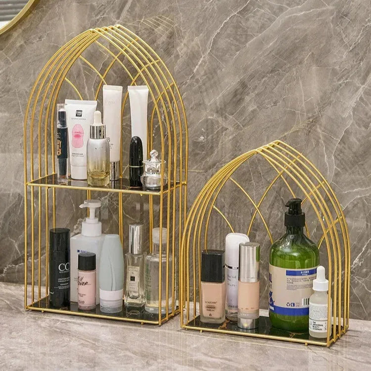 Luxury Gold Storage Rack for Bathroom Shelves