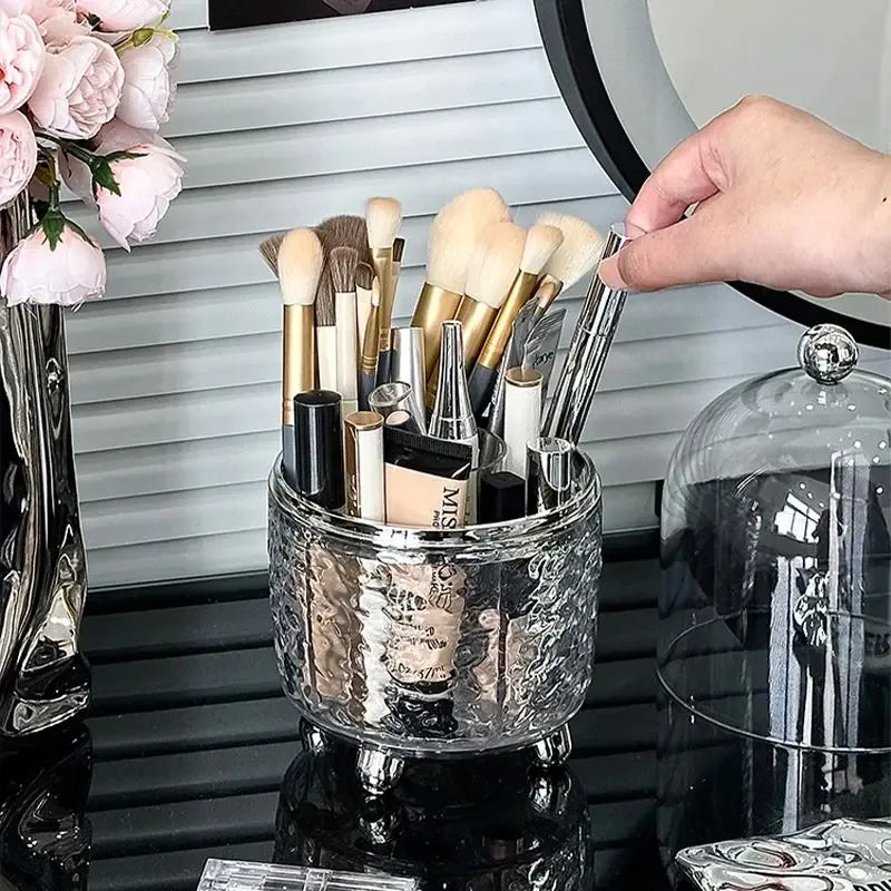 Luxury Makeup Brush Organizer with Glass Dome