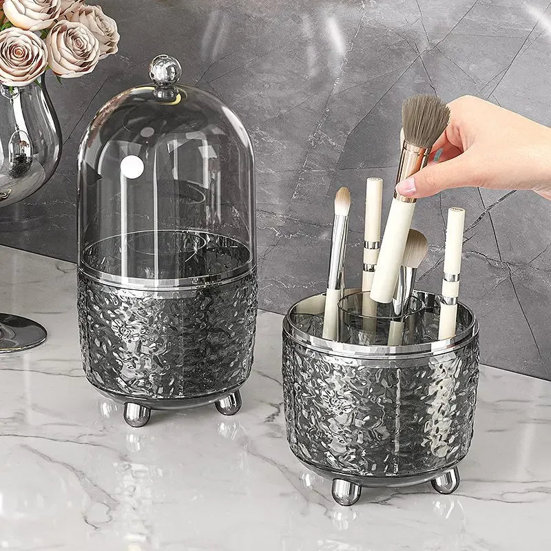 Luxury Makeup Brush Organizer with Glass Dome