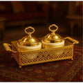 Luxury Serving Bowl Set with Gold Finish