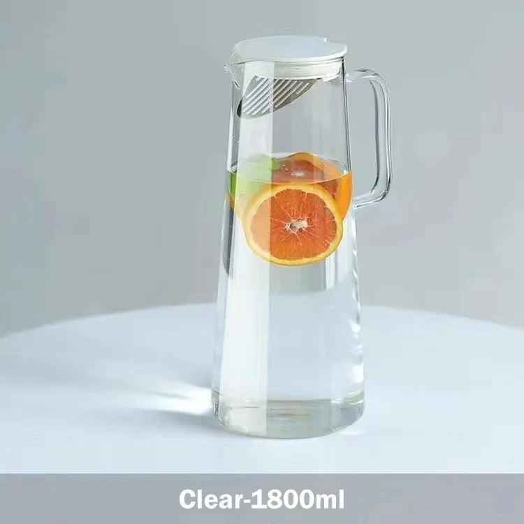 Premium 1800ml Glass Water Jug & Elegant Tabletop Pitcher