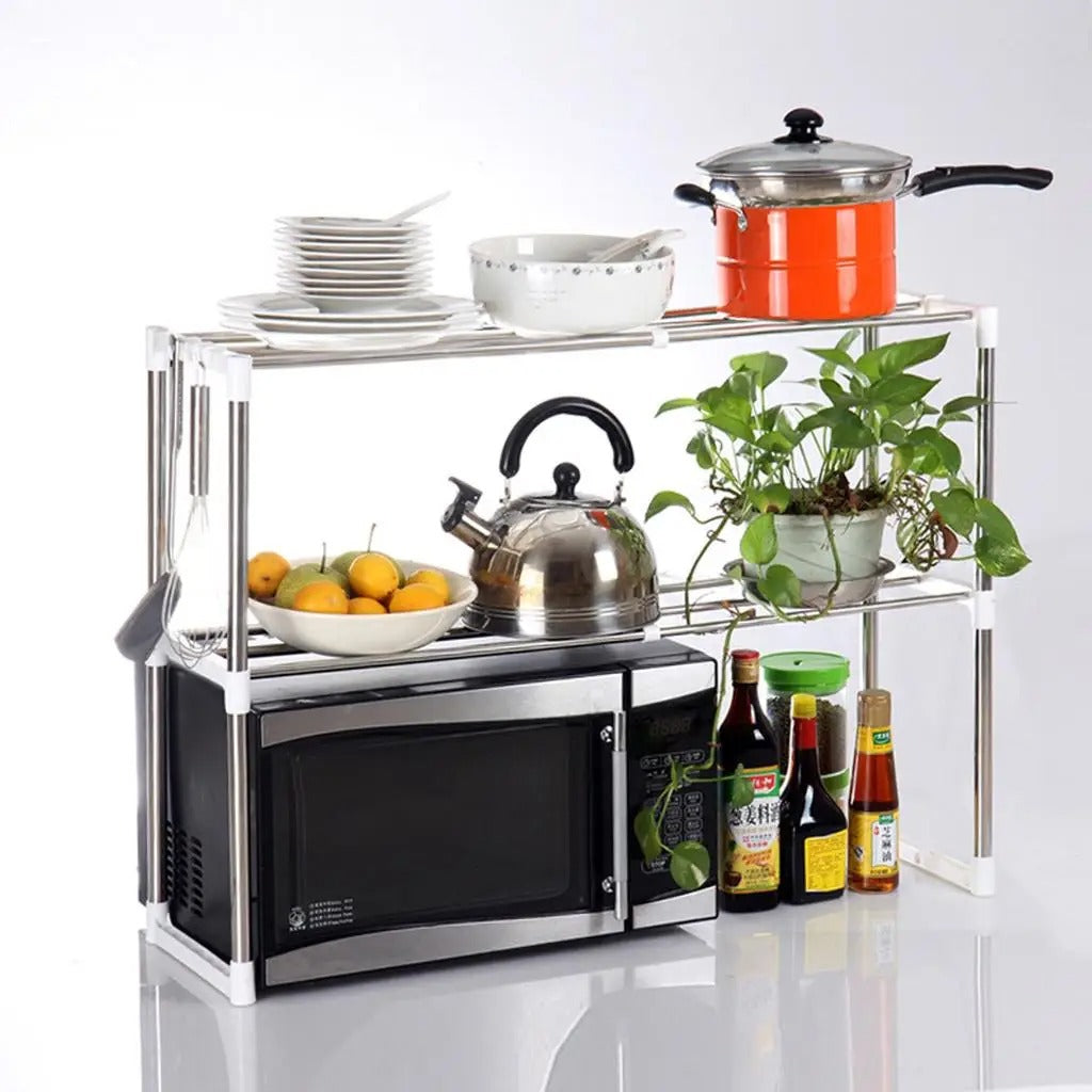 Adjustable Kitchen Organizer Microwave Rack