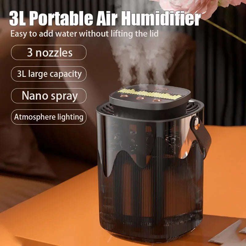 Triple-Nozzle High-Capacity Ambient Humidifier