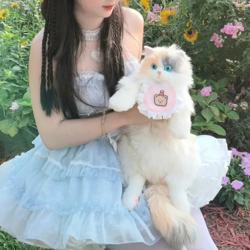 Super Realistic Plush Cat Backpack – Lifelike Stuffed Animal Travel Bag & Shoulder Caddy
