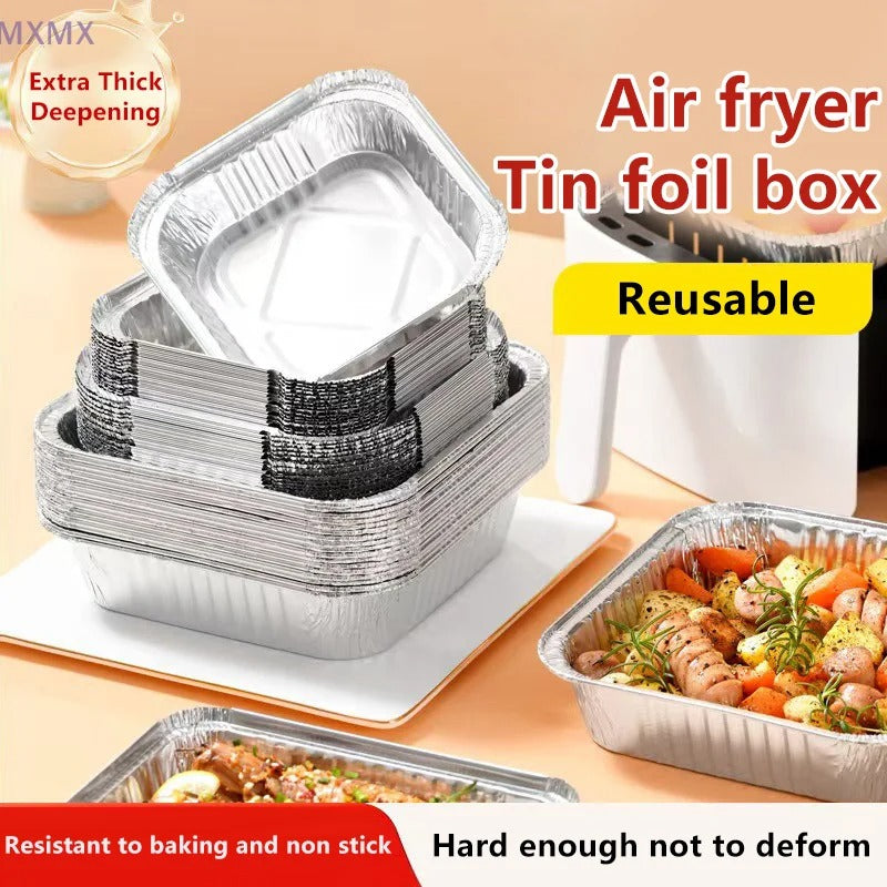 Square Aluminum Foil Disposable Plate Set - Pack of 10