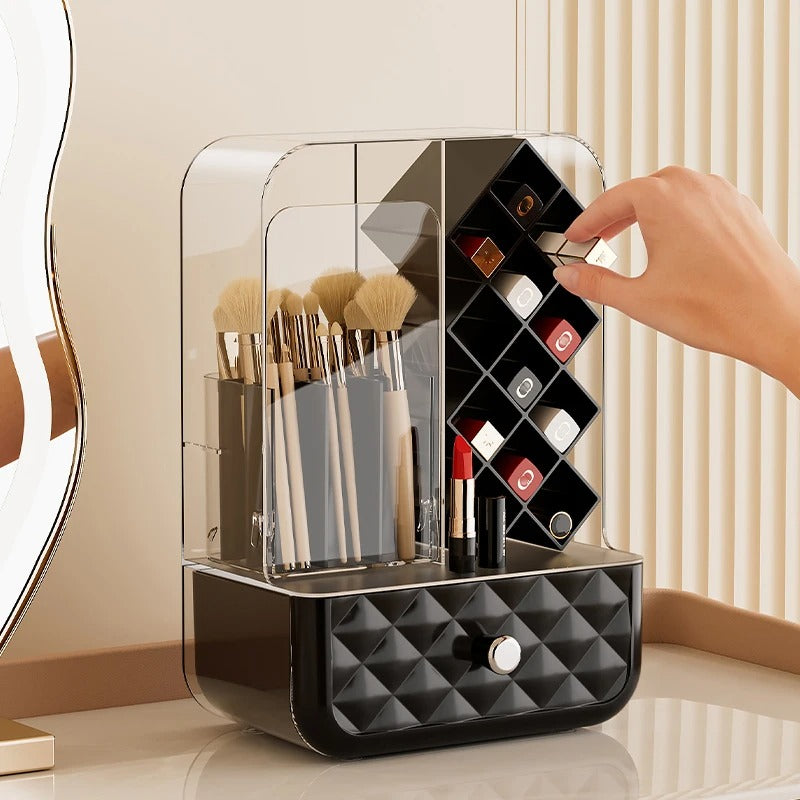 Multi-Purpose Large-Capacity Makeup Brush & Lipstick Storage Organizer (Random Color)