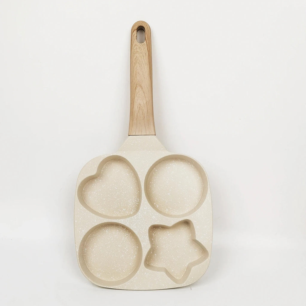 Heart & Star Shape 4-Hole Non-Stick Breakfast Fry Pan