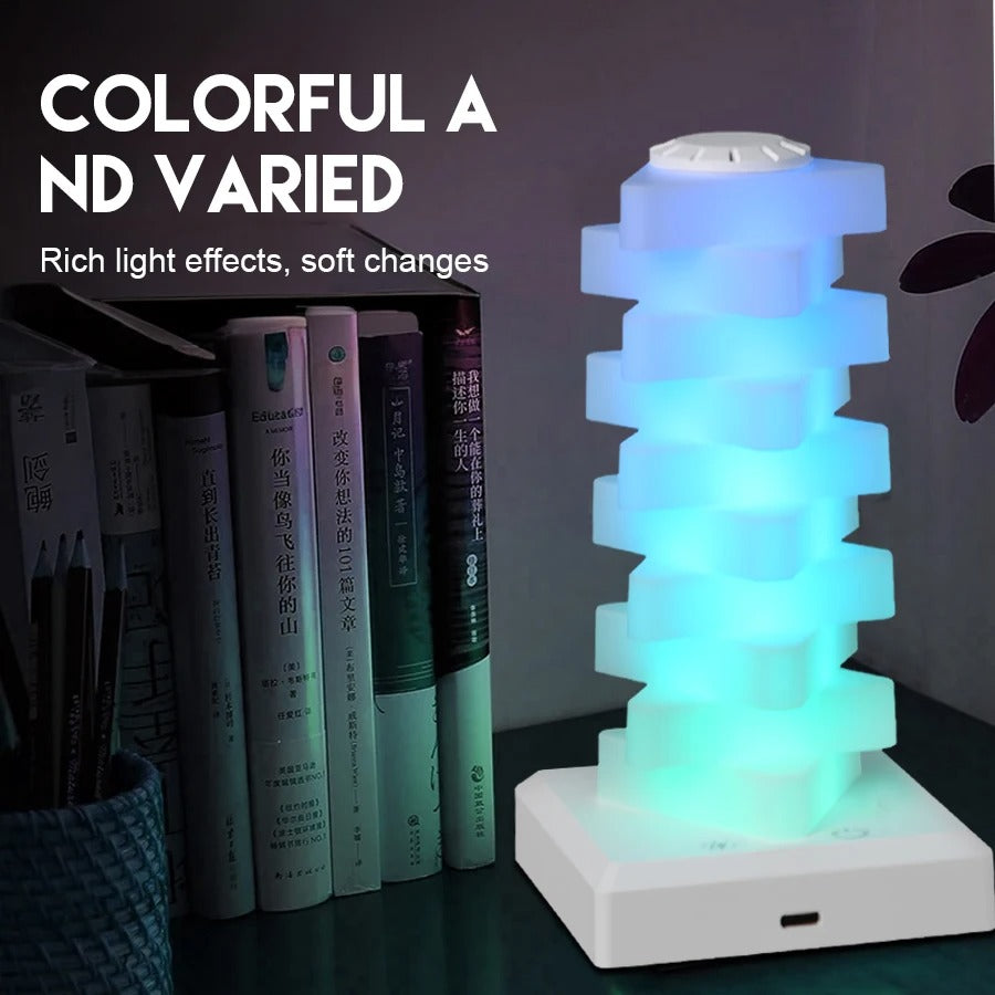 Triangle Cube Atmosphere Lamp – RGB Multi-Colour Rechargeable Desk Light