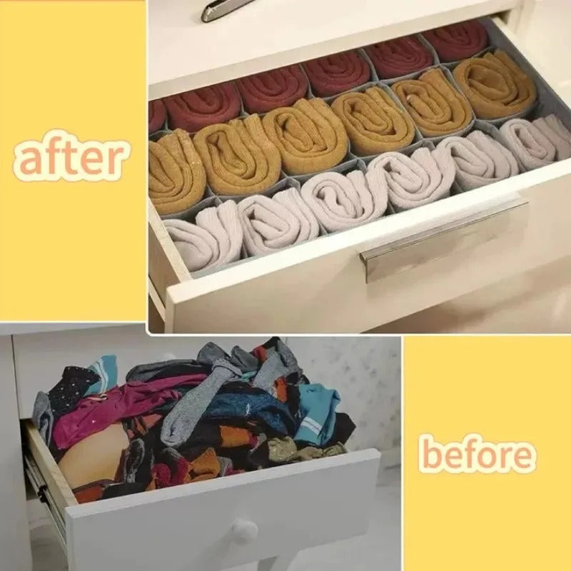 Multi-Partition Fabric Organizer with Reinforced Straps