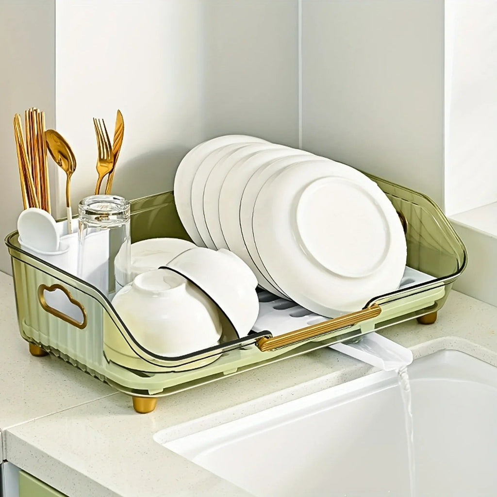 Acrylic Luxury Dish Drain Rack – Premium Countertop Drying Organizer