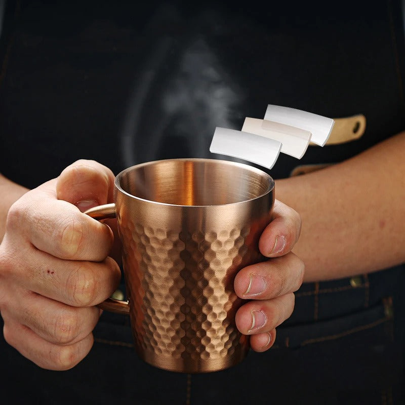 Hammered Stainless Steel Mug - Insulated Coffee Travel Cup