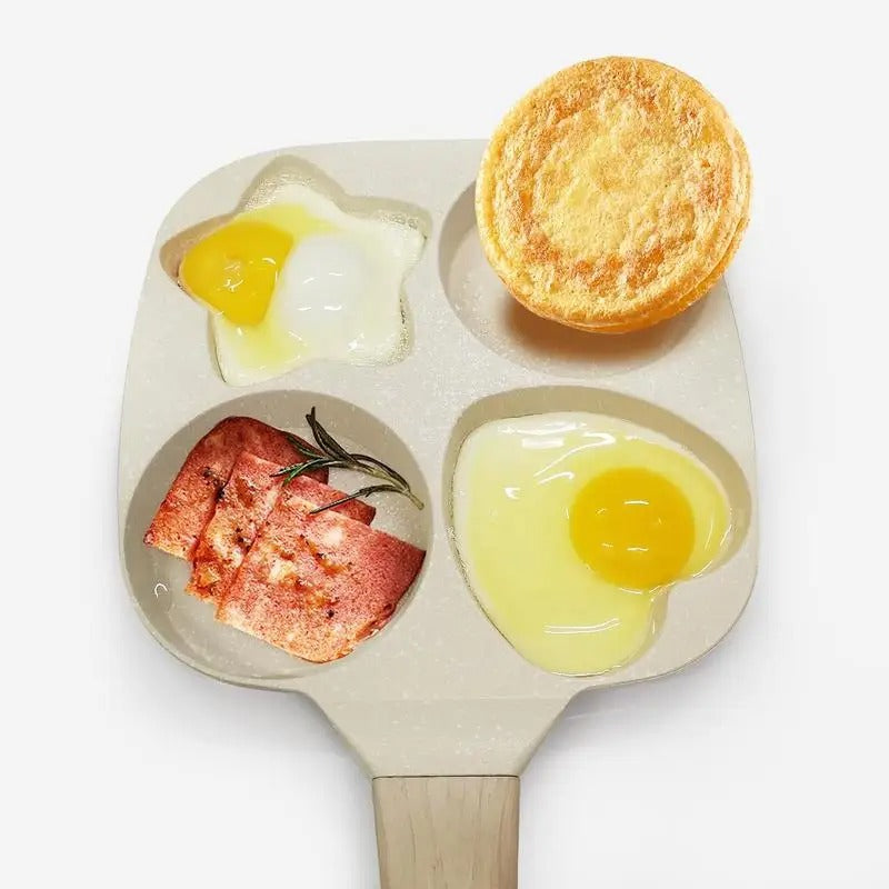 Heart & Star Shape 4-Hole Non-Stick Breakfast Fry Pan