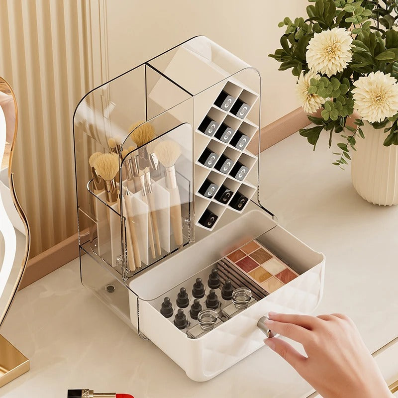 Multi-Purpose Large-Capacity Makeup Brush & Lipstick Storage Organizer (Random Color)