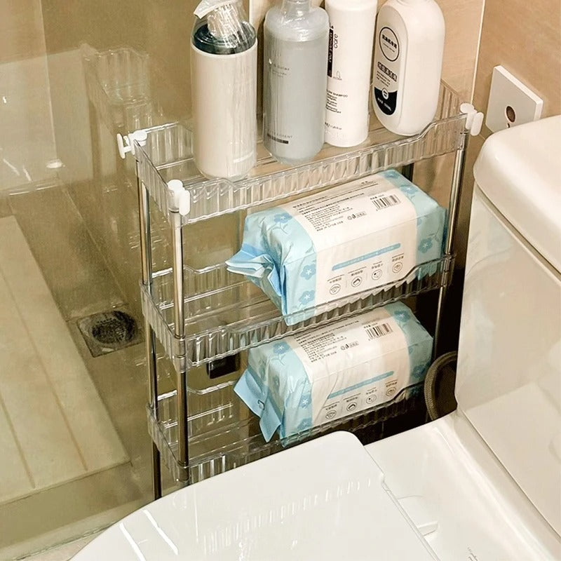Luxury Acrylic 4-Tier Trolley – Multi-Purpose Storage Organizer with Wheels