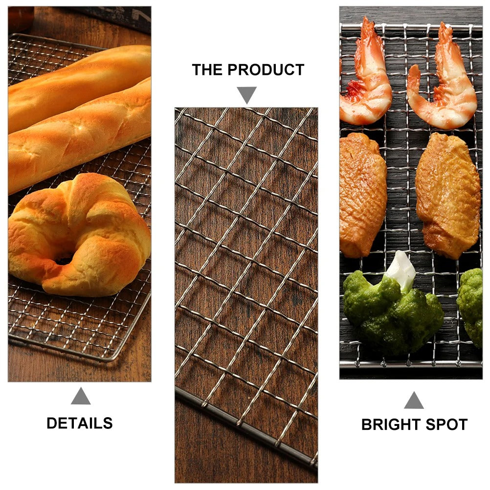 Premium Square Grid BBQ Cooking Net – Non-Stick Outdoor Grill Mesh